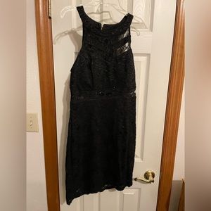 Short black formal dress lace and sparkly for prom, homecoming, formal